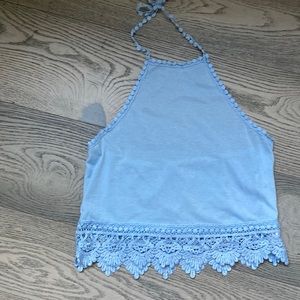 cute baby blue halter top
